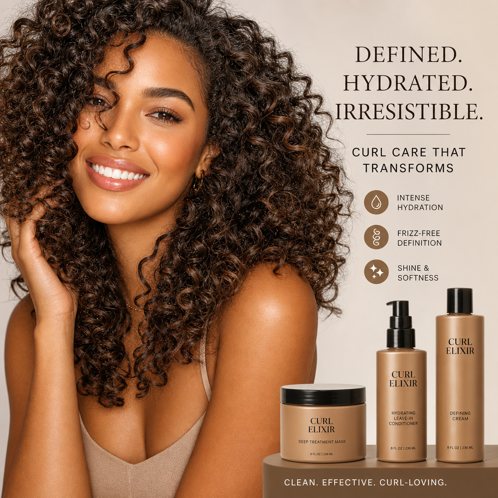 Video variant showing a woman with defined curls for curly hair search